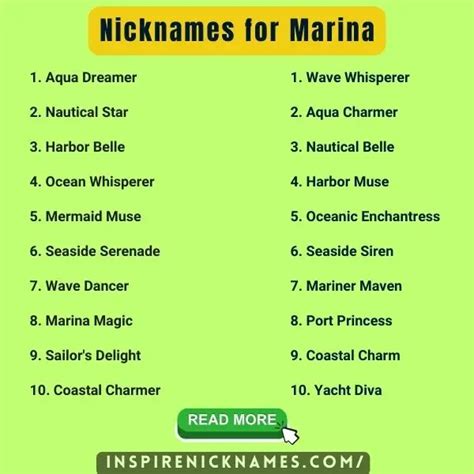 nicknames for marina